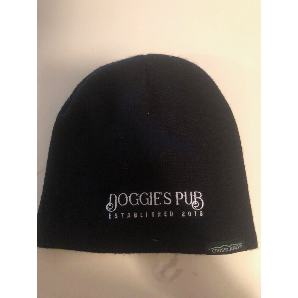 Doggie's Pub Beanie Hat Black by Crossland Adult